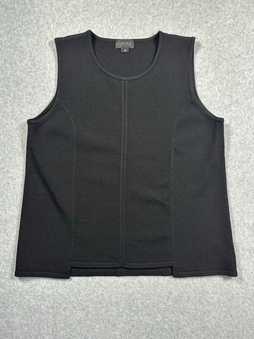 Carlisle Collection Scoop Neck Sleeveless Top Women's Medium Black